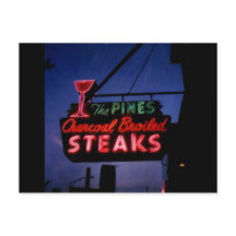 Les Pins, Forest Park Il. Carte postale Neon vinta