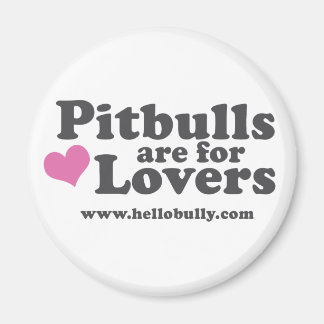 Les Pitbulles sont pour Aimer Magnet - rose et gri