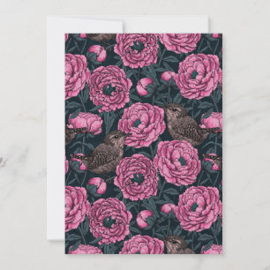 Les pivoines et les brins sur gris foncé