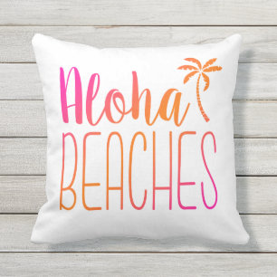 Les plages d'Aloha   Coussin rose et orange