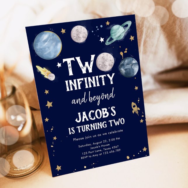 Les planètes spatiales Boy Invitation de deuxième  (Créateur téléchargé)