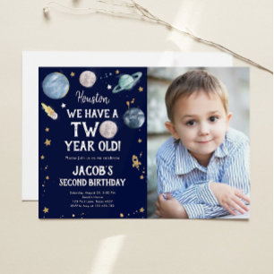 Les planètes spatiales Boy Invitation de deuxième 