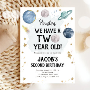 Les planètes spatiales Boy Invitation de deuxième 