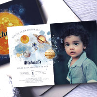 Les Planètes spatiales Extérieures Boy Invitation 