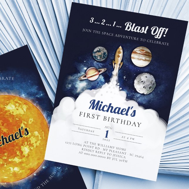 Les Planètes spatiales Extérieures Boy Invitation  (Créateur téléchargé)