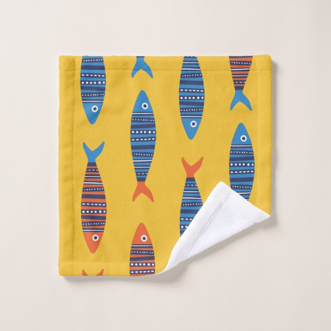 Les poissons brillants sont des motifs sans soudur (Gant de toilette)