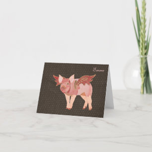 Les porcs roses pilotent le carte pour notes