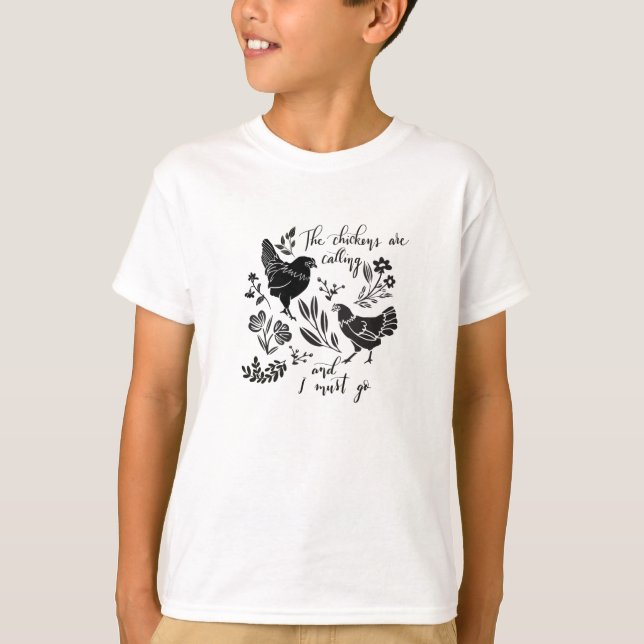Les Poulets Appelent Les T-shirts De Base Des Enfa (Devant)
