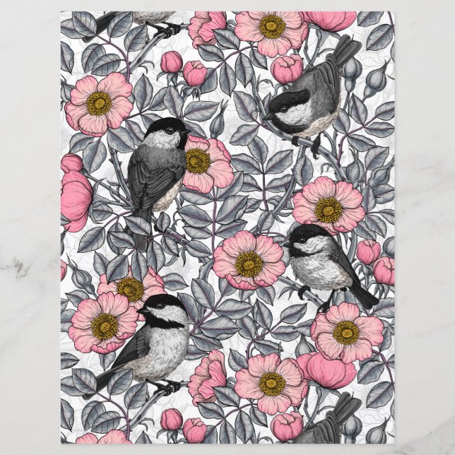Les poulets dans la nature rose, rose et gris (Devant)