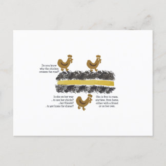 Les poulets traversent la route Carte postale