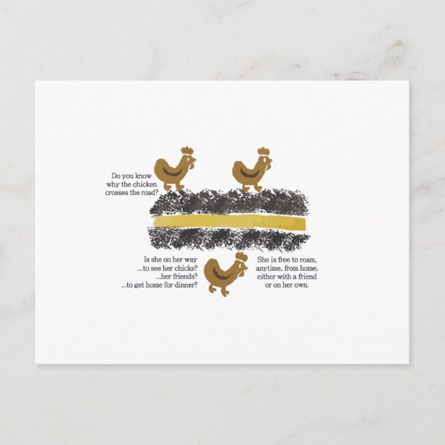 Les poulets traversent la route Carte postale (Devant)