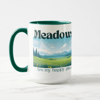Les prés sont mon endroit heureux grand mug