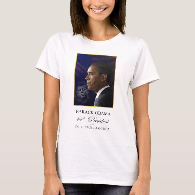 Les Présidents Obama et Kennedy - T-shirt de dames (Devant)