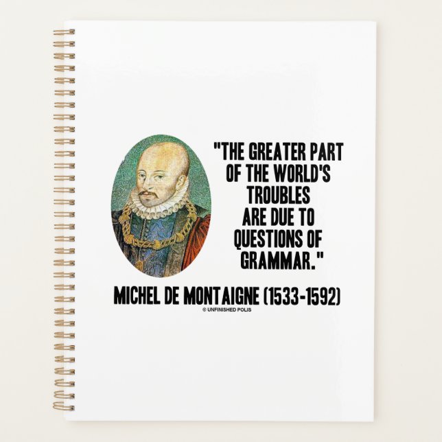 Les problèmes du monde de Montaigne : la grammaire (Devant)