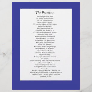 Les promesses AA (feuille de papier).