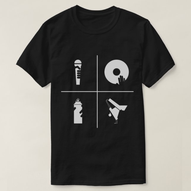 Les quatre éléments du T-shirt classique hip-hop (Design devant)