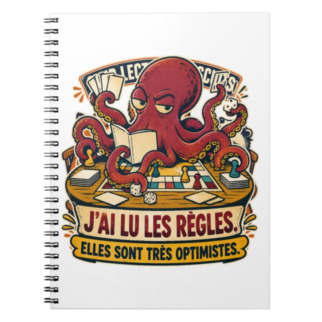Les règles sont très optimistes – carnet pieuvre (Devant)