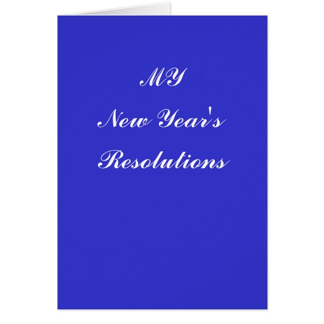 Les résolutions de nouvelle année (Devant)