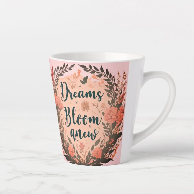 Les Rêves Commencent Une Nouvelle Mug Latte (Droite)