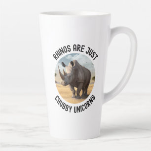 Les Rhinos Ne Sont Que Chubby Unicornes Latte Mug