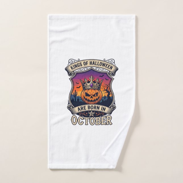 Les Rois D'Halloween Naissent Octobre Couronne Cit (Serviette à main)