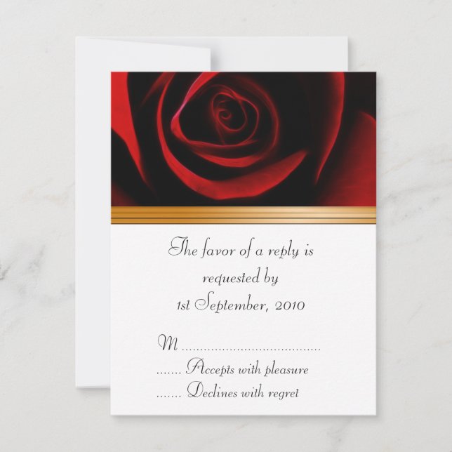 Les Roses de carte RSVP sont rouges (Devant)