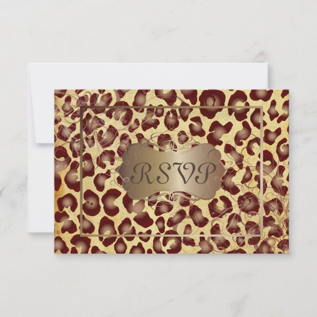 Les RSVP Leopard vintages nécessitent des invitati (Devant)