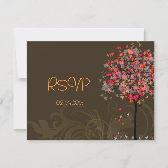 Les RSVP Mariage de automne/Arbre d'érable nécessi (Devant)