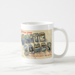 Les salutations du blanc ponce la tasse vintage de