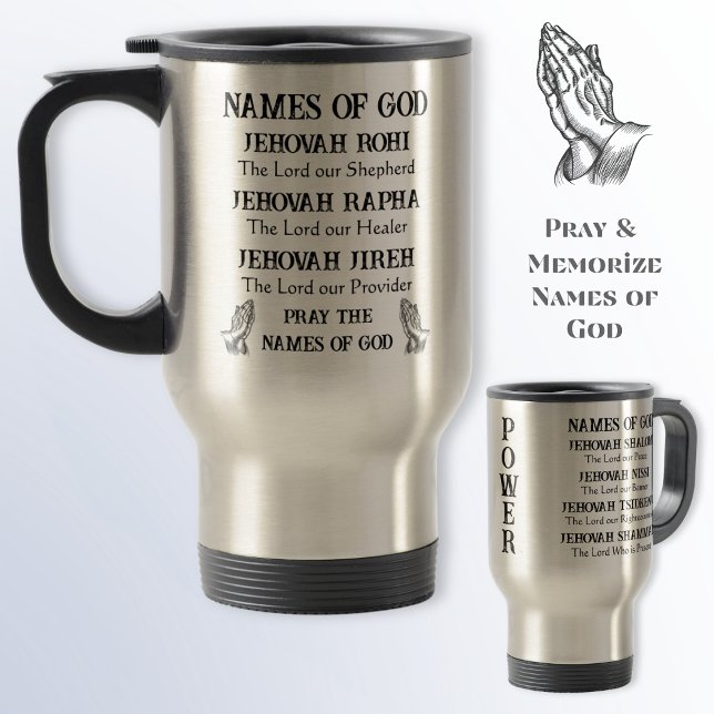 Les sept noms de l'Eternel, les Mugs de Voyage Chr (Seven redemptive names of Jehovah. Unique gifts for pastor. 7 names of god and their meaning.)