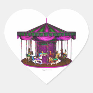 Les Stickers Carrousel Violet En Forme De Coeur