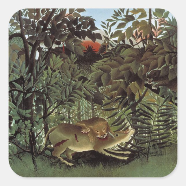 Les stickers Lion affamés de Rousseau (Devant)