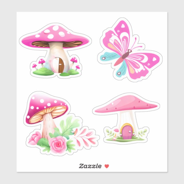 Les stickers vinyle sur mesure de Pink Mushroom (Feuille)