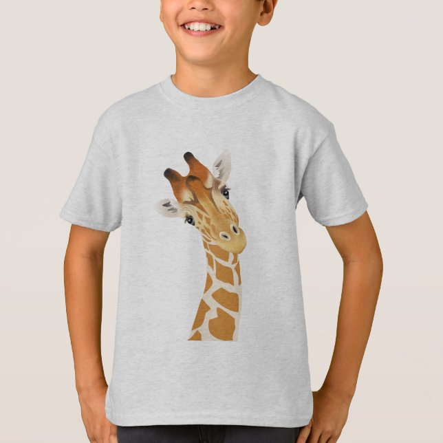 Les T-shirts de l'enfant mignon de girafe (Devant)