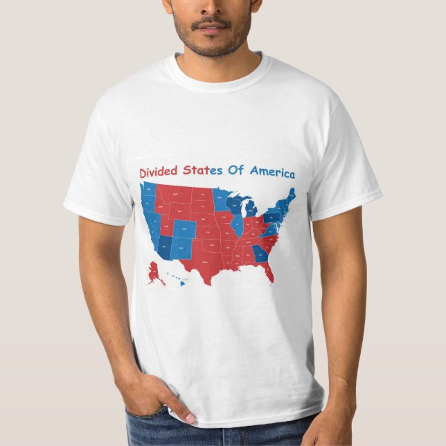 Les T-shirts des États-Unis divisés drôles (Devant)
