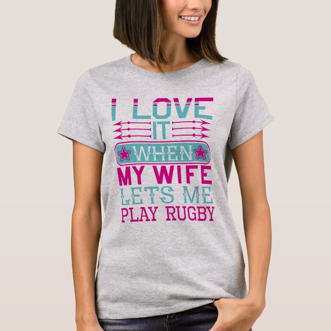 Les t-shirts pour femmes de peur de jouer au rugby (Devant)
