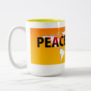 Les tasses couleur Paix contre Guerre