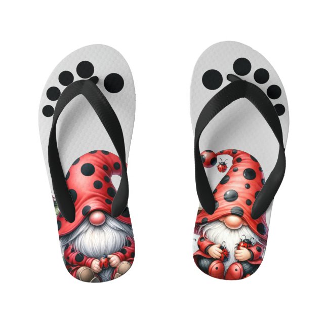 Les tongs de Ladybug Gnome pour enfants (Semelle)
