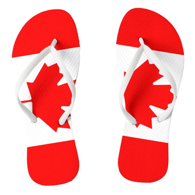 Les tongs de plage du drapeau canadien pour hommes (Semelle)