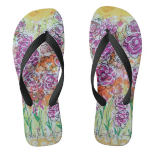 Les tongs floraux pour femmes