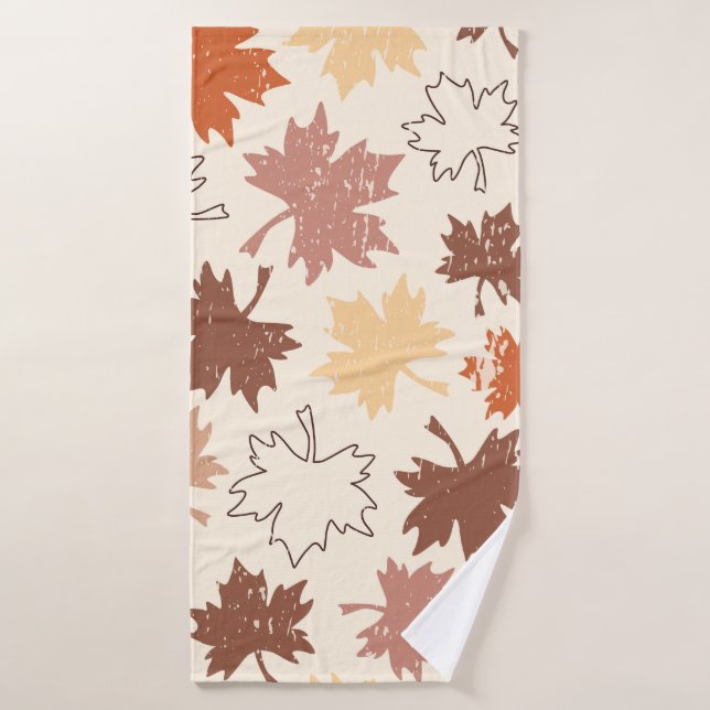 Les tons terre feuille de l'érable d'automne (Serviette de bain)
