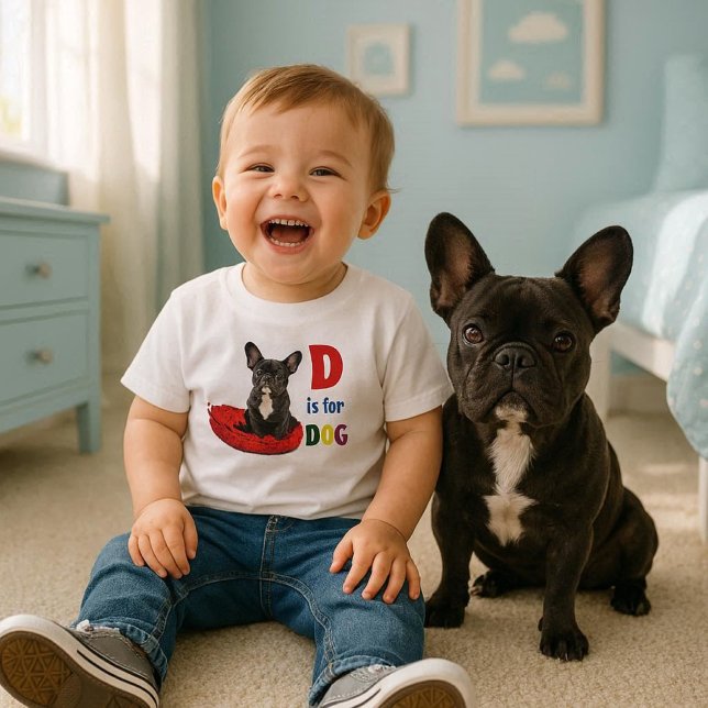 Les Tous Petits Alphabet Adorable D pour Chien T-Shirt pour Petite (Créateur téléchargé)