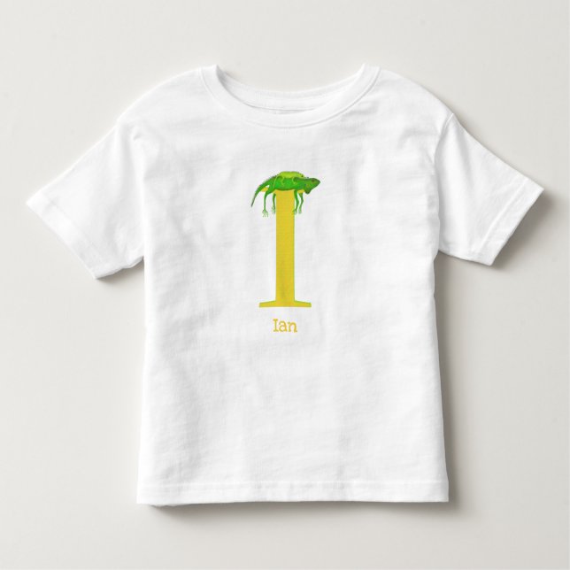 Les Tous Petits Animal ABC I est pour t-shirt iguana (Devant)