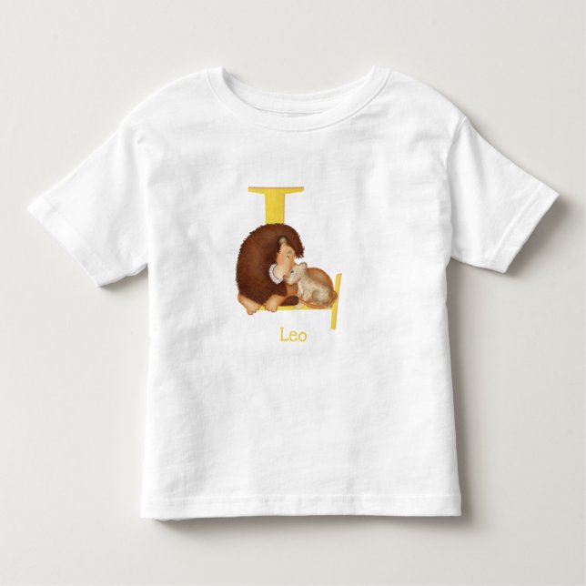 Les Tous Petits Animal ABC L est pour lion T-shirt (Devant)