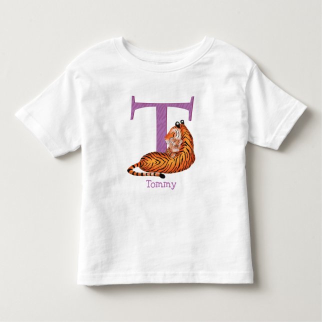 Les Tous Petits Animal ABC T est pour tigre T-shirt (Devant)