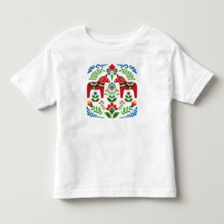 Les Tous Petits Chevaux de Dala suédois T-Shirt rouge pour bébé