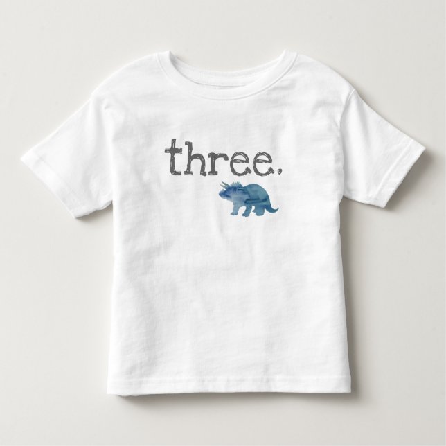 Les Tous Petits Dinosaure bleu T-shirt pour le troisième anniversa (Devant)