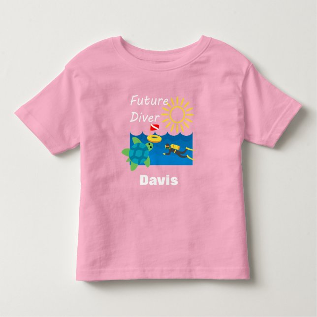 Les Tous Petits Future Diver Design - T-shirt de base pour enfants (Devant)