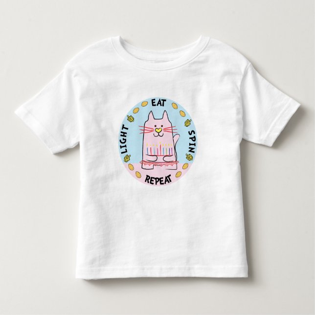 Les Tous Petits Hanukka T-Shirt pour tout-petit Spin Repeat (Devant)