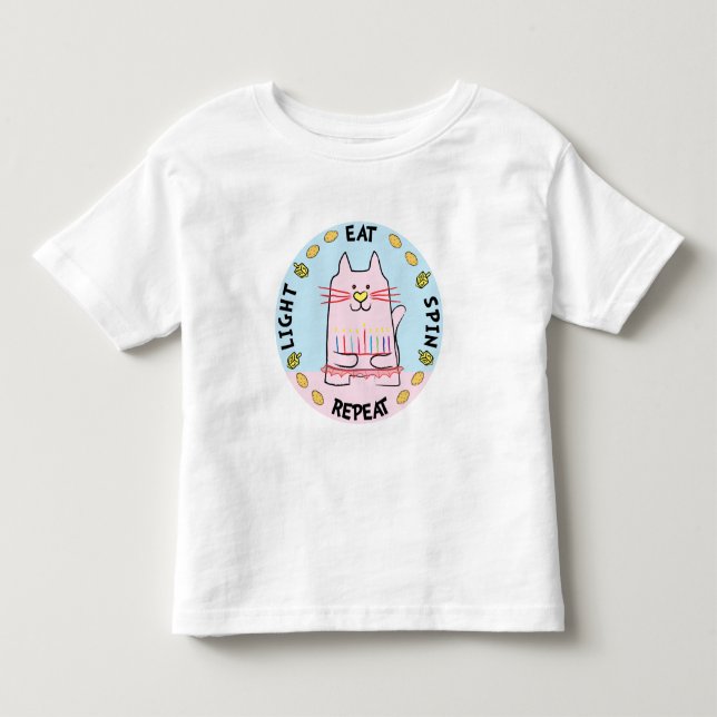 Les Tous Petits Hanukkah T-Shirt pour tout-petit Jersey Spin Repea (Devant)